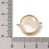Brass Micro Pave Clear Cubic Zirconia Flat Round Saint Benedict Connector Charms KK-R002-29G-3