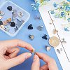 30Pcs 5 Colors Heart Shape with Textured PVD Vacuum Plating 304 Stainless Steel Stud Earring Findings EJEW-UN0001-62-2