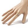 Natural Mixed Gemstone Braided Beaded Chakra Open Cuff Ring RJEW-JR00548-3