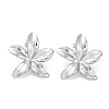 304 Stainless Steel Flower Stud Earrings EJEW-D281-11S-1