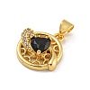 Rack Plating Brass Micro Pave Cubic Zirconia Pendants KK-G513-23A-03G-2