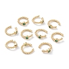 Brass Micro Pave Cubic Zirconia Cuff Earrings EJEW-H109-01F-G-2