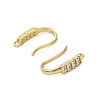 Brass Micro Pave Clear Cubic Zirconia Earring Hooks KK-B142-27G-2
