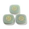 Natural Green Aventurine Rectangle with Chakra Sign Figurines Display Decorations DJEW-K025-02B-1