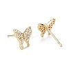 Butterfly Sparkling Cubic Zirconia Stud Earrings for Girl Women EJEW-H126-09G-2