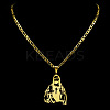 304 Stainless Steel Jesus with Cross Hollow Pendant Necklaces FS-WG1CC45-02-2