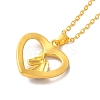 Colorful Rhinestone Heart with Unicorn Pandant Necklace with Cable Chains LS-NJEW-K246-01G-3