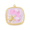 Ocean Theme 304 Stainless Steel Enamel Pendants STAS-Q352-03G-A-1