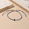Adjustable Natural Lapis Lazuli Braided Bead Bracelets BJEW-F391-A10-7