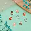 8Pcs 4 Colors Rack Plating Brass Enamel Pendants KK-SZ0006-08-2