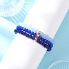 3Pcs Faceted Imitation Jade & Opaque Glass Rondelle Beaded Stretch Bracelets for Women BJEW-JB12563-02-3