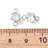 304 Stainless Steel Micro Pave Cubic Zirconia Connector Charms STAS-H240-50P-01-3