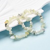 Unisex Chip Natural New Jade Beaded Stretch Bracelets BJEW-S143-50-6