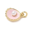Shell Brass Charms KK-D426-17A-G-2