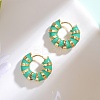 Enamel Striped Thick Hoop Earrings JE1110C-3
