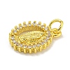 Virgin Mary Theme Rack Plating Brass Micro Pave Cubic Zirconia Pendants KK-C074-28M-3