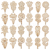 1Set Flower Unfinished Blank Wooden Pendants Set for Painting Arts HJEW-SC0002-71-7