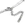 304 Stainless Steel & Plastic Imitation Pearl Double Layer Bowknot Pendant Necklaces NJEW-I129-03P-3