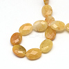 Faceted Oval Natural Topaz Jade Beads Strands X-G-R303-10-2