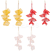 3 Pairs 3 Colors Cloth Flower Cluster Dangle Stud Earrings EJEW-AN0002-04-1