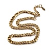Ion Plating(IP) 304 Stainless Steel Diamond Cut Cuban Link Chain Necklace NJEW-D045-09G-1