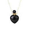 Natural Black Onyx(Dyed & Heated) Perfume Bottle Pendant Necklace PW-WG2A891-19-1