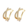 Brass Micro Pave Cubic Zirconia Cuff Earrings EJEW-E310-06G-1