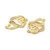 Brass Micro Pave Clear Cubic Zirconia Connector Charms KK-E068-VB376-2