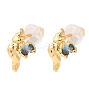 Brass Stud Earrings EJEW-C158-11B-G-4