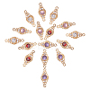 24Pcs 4 Style Brass Micro Pave Cubic Zirconia Links Connectors KK-PH0002-38-1