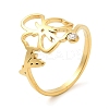 304 Stainless Steel with  Cubic Zirconia Adjustable Rings RJEW-K245-48E-G-3