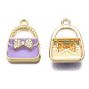 Rack Plating Alloy Enamel Pendants ENAM-T011-129G-3