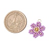 Glass Seed Beaded Flower Pendants PALLOY-MZ00712-3