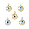 Real 18K Gold Plated Brass Clear Cubic Zirconia Pendants ZIRC-L102-12G-09-1