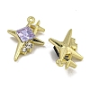 Rack Plating Alloy Rhinestone Pendants PALLOY-F312-20G-2