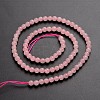 Round Natural Rose Quartz Gemstone Bead Strands G-J333-02-4mm-2