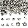 100Pcs 10 Styles Tibetan Style Alloy Spacer Beads TIBEB-YW0001-14-2