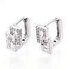 Rack Plating Brass Clear Cubic Zirconia Hoop Earrings EJEW-S241-06P-1