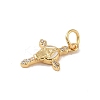 Brass Micro Pave Clear Cubic Zirconia Pendants KK-E111-31A-G-2