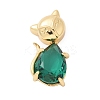 Brass Micro Pave Clear Cubic Zirconia Pendants KK-S507-15A-G-1