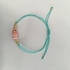 Braided Porcelain Fish Charm Adjustable Bracelets LS-JI6734-6-1