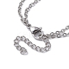 Natural Rose Quartz Bullet Link Bracelets BJEW-JB09813-01-3