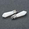 Bullet Natural White Jade Pointed Pendants LS-G-E332-C27-3