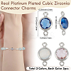 9Pcs 3 Colors Brass Cubic Zirconia Connector Charms FIND-BBC0004-17B-2