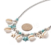 Synthetic Turquoise Starfish & Natural Shell Pendant Necklace NJEW-TA00063-5