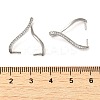 Rhodium Plated 925 Sterling Silver Micro Pave Clear Cubic Zirconia Ice Pick Pinch Bails X-STER-NH0001-52P-3