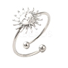 Non-Tarnish 304 Stainless Steel Open Cuff Ring RJEW-M167-09C-P-1