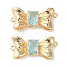 Brass Pave Cubic Zirconia Connector Charms KK-L208-01G-02-2