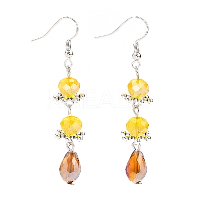 Dangling Electroplate Glass Earrings EJEW-PJE584-1-1