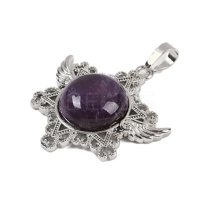 Natural Amethyst Pendants G-I366-02P-19-1